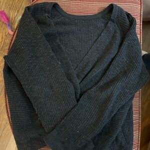 Aerie Charcoal gray Knit Sweater reversible medium